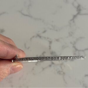 Sterling Silver Pave Bangle Bracelet - Silver